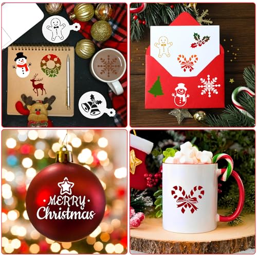 JULBEAR 36 Pcs Holiday Cookie Cake Stencils Baking Templates - style: Mix Style