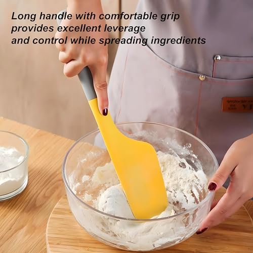 13 in Large Silicone Spatula, Dough Scraper - color: Yellow, size: long