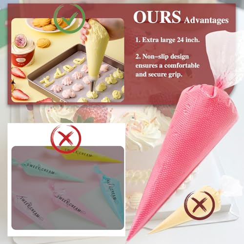 24 Inch Disposable Piping Bags, 100 PCS Large Icing Bags