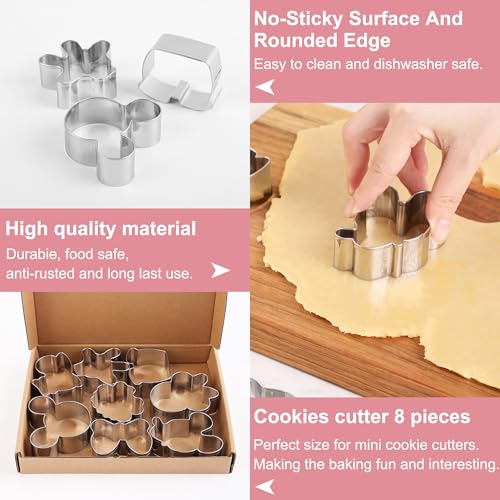 Mouse Cookie Cutter Sandwich Cutters Mickey Cutters for Kids DIY Lunchbox Bento Box Fruit Cutters Vegetable Cutters for Children Boys Girls, Pack of 8 (Cartoon Cookie Cutters Set) - color: Mickey Sets