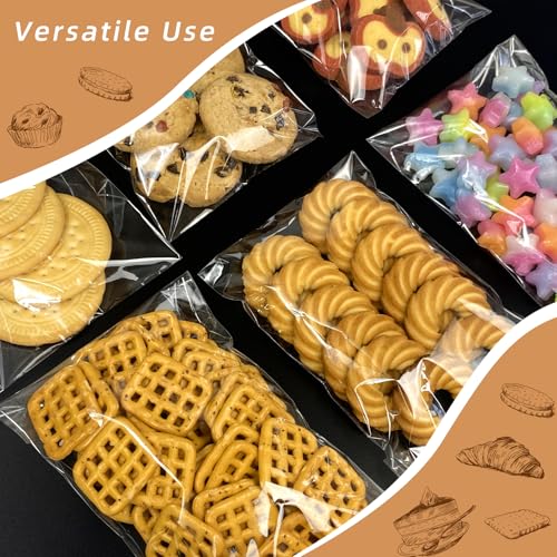 4x6 Inch Cookie Bags, 120 Pcs Clear Self Sealing Cellophane Treat Bags for Candy, Jewelry, Gift Wrapping, Party Favors, Crafts, Cookie Wrappers Self Adhesive - size: 4x6 Inch