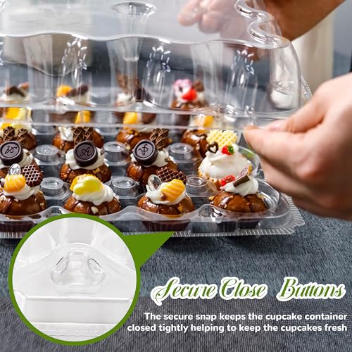 NPLUX Mini Cupcake Containers 20 Pack 24-Count for 480 Treats Stackable