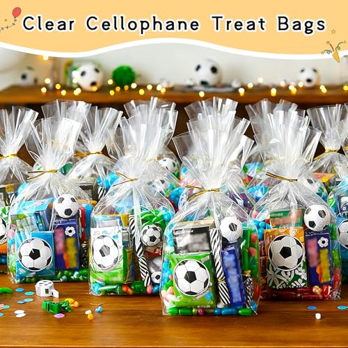 rebucas Cellophane Bags Flat Bottom Cookie Bags Cellophane Treat Bag with Twist Ties for Candy, Cookies, Popcorn, Gift Wrapping, 50 Pack 9x12 Inches, Clear - size: 9x12 inch (Pack of 50)