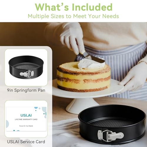 USLAI 9 Inch Springform Pan, Nonstick & Leakproof - size: 9 Inch