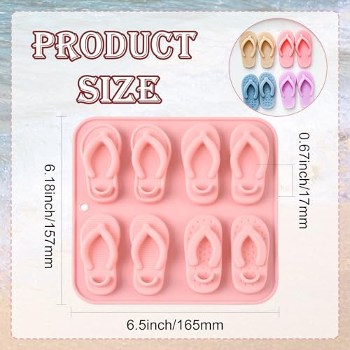 Airssory 2 Pcs Flip Flop Silicone Mold 16.5x15.7x1.7cm Pink Baking Candy Mold for Soap Making Resin Clay DIY Craft Chocolate - color: Flip Flop Silicone Molds