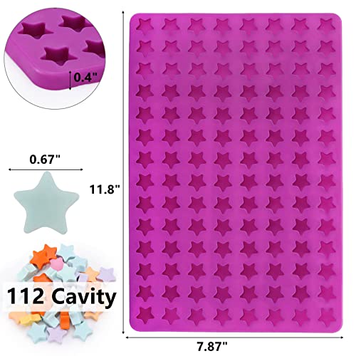 112 Cavity Mini Star Silicone Molds Fun Shaped Chocolate Molds for Homemade Dog Training Treats, Gummies, Candy, Chocolate Chips,Biscuits - size: Star Shaped-112 Cavity