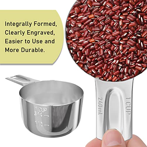 1PCS 1CUP(240ml, 8oz) Measuring Cup, 18/8 Stainless Steel Measure Scoop - size: 1cup|240ml|8oz