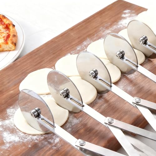 Wheel Pastry Cutter, Adjustable Pasta Cutter with Handle, Stainless Steel Dough Slicer for Noodles, Pizza, Brownies, Pie Crust, Multi-Tool for Baking & Cooking (3 Roller) - color: 3 Roller