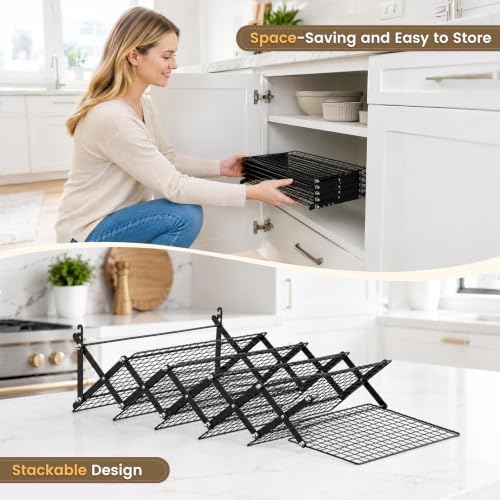 6-Tier Collapsible Cooling Rack for Baking, 4 Height Settings
