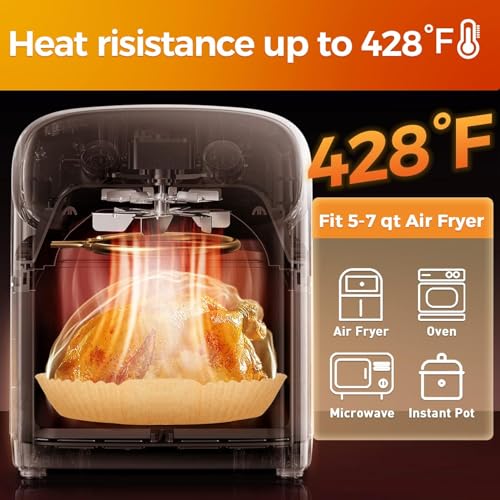 100Pcs 6.5IN Square Air Fryer Paper Liners Disposable for 3-5 QT - size: 6.5"Square