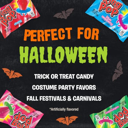 Ring Pop Halloween Candy Lollipops, 24 Count, Assorted Flavor Suckers - size: 24 Count Box