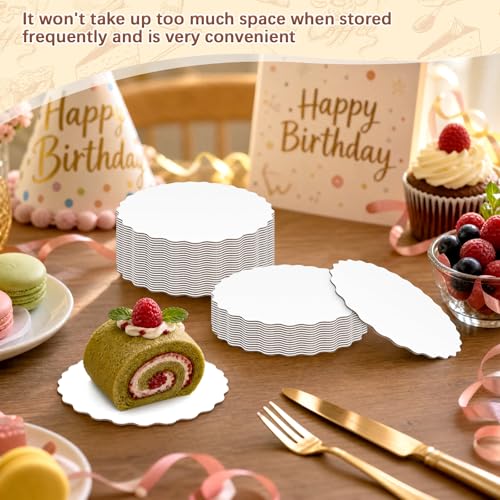 30 Pack 6 Inch Round Cake Boards,White Wave Cardboard Cake Rounds - color: White, size: 6 Inch - 30 Pack, style: Wavy Edge