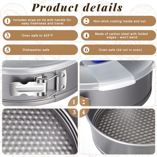 Teenyyou 1 Pcs 9 in Non Stick Springform Cheesecake Pan with Lid - size: about 9 x 2.5 inches