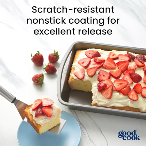 Good Cook Everyday Bake & Roast Pan with Scratch-Resistant Metal-Utensil Safe Nonstick, 13 x 9-Inch, Gray - size: 13" x 9" (1-Piece)