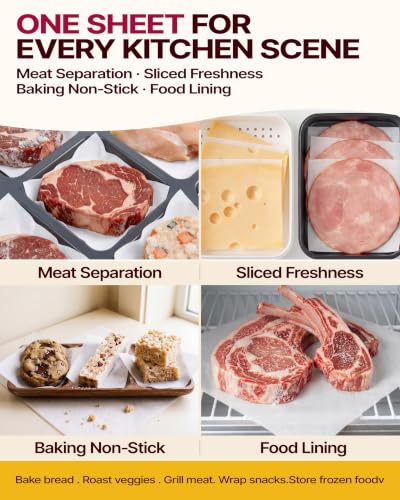 Katbite 1000 Pcs Burger Patty Paper Squares, 5.5x5.5 Inch, Non-Stick - size: 5.5"x5.5"-1000