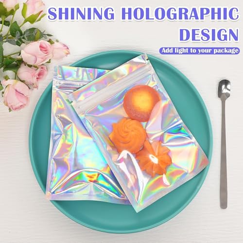 JETMORE 300PCS Mylar Bags 5.5x7.9" Holographic Bags Candy Packaging Bags - color: Holographic, size: 300pcs-5.5*7.9inch