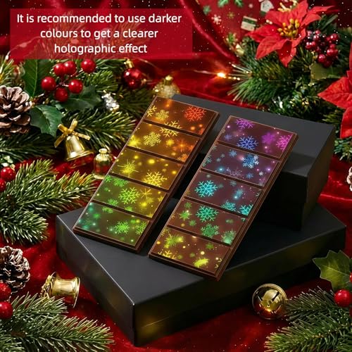 Christmas Snowflake Candy Molds Holographic Chocolate Mold Silicone - color: Rectangle, style: Rectangle