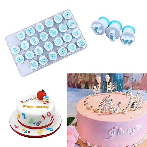 26PCS/Set Cookie Stamp Impress Cookie Cutters Alphabet Letter and Number Cake Biscuit Mold Letter Shape DIY Cookie Biscuit Alphabet Cake Tool Embosser Cutter (Lower Case Shape) - size: Style 3