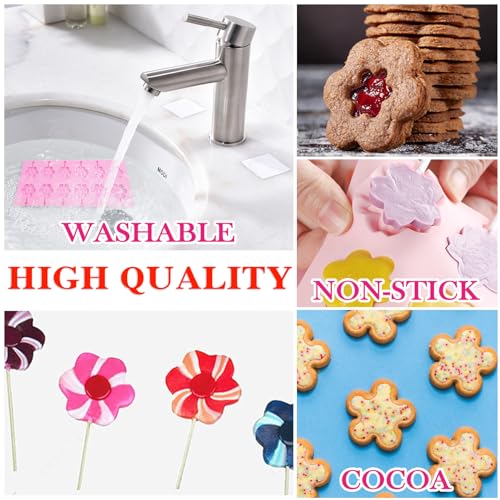 Silicone Lollipop Molds Candy Molds Silicone Sucker Molds Hard Candy Mold & 8 Rounds Nonstick Lollipop Mold With 20 Sticks for Candies,Bread,Jellies,Chocolate,Etc C - color: C