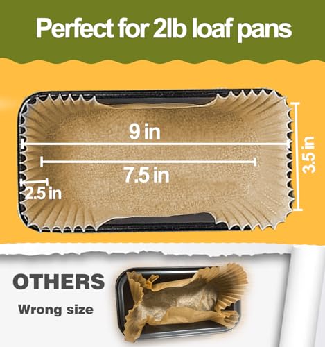 Loaf Pan Liners, 125Pcs Non-Stick Bread Pan Liners - size: 9 inch x 5 inch
