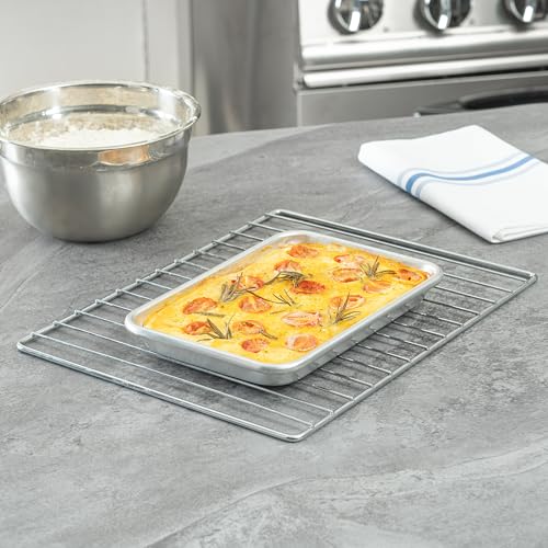 Restaurantware 1/8 Size 19 Gauge Aluminum Sheet Pan, Beaded Rim, 1 Count - size: 1/8 Size