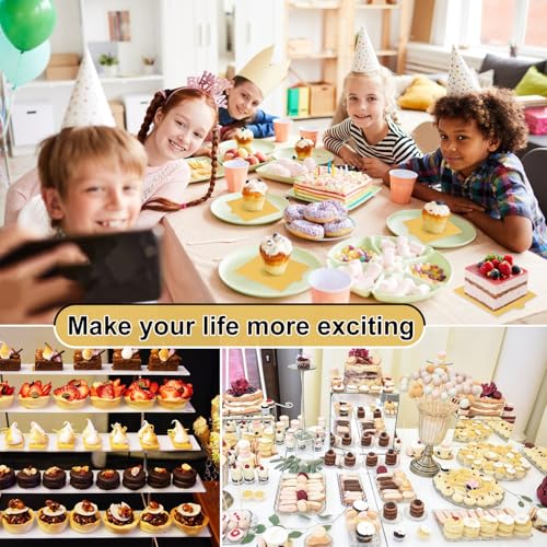 600 PCS 3.5x3.3 inch Mini Square Cake Boards,Premium Golden Mousse Cake Board, Versatile Cupcake Bases & Dessert Displays, Perfect for Parties and Special Occasions(Grease Proof) - size: 600 PCS 3.5x3.3 inch Mini Square Golden