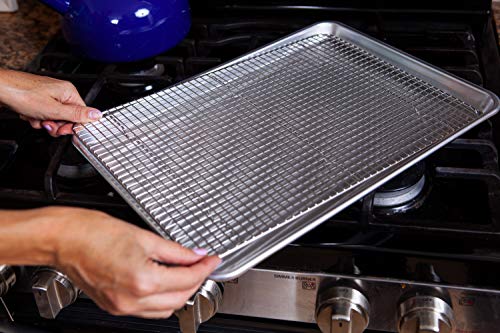 Stainless Steel Cooling Rack - Heavy Duty and Oven Safe, Good for Cooling, Baking and Roasting - Fits Half Sheet Pans - Perfect for Cookies, Cakes & More (12" x 17") - size: 12" x 17" - Set of 2