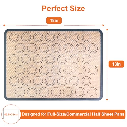 HOOMIL Macaron Silicone Baking Mats, 18 x 13 Inch, 2-Pack - size: 18" x 13"