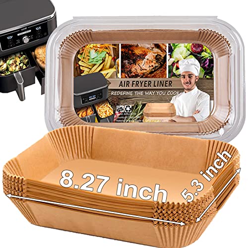Air Fryer Liner Rectangular for Ninja Foodi Dual Basket 8QT 10QT - size: 8.6"x5.5" Rectangle 125 pcs