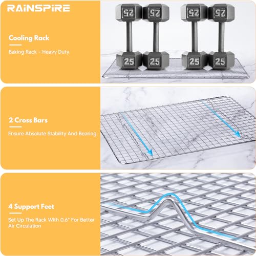 Cooling Racks for Cooking and Baking True 304 Stainless Steel 10"x15" 1Pcs - size: 10"x15"