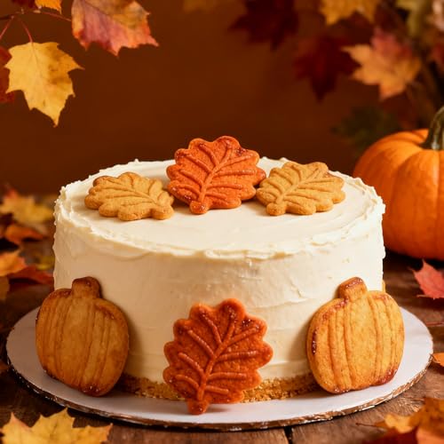 Fall Silicone Molds Pumpkin and Leaf Shapes, Set of 2 - color: Orange-QY353