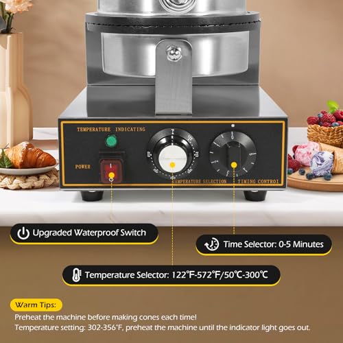 Dyna-Living Waffle Cone Maker Commercial Ice Cream Waffle Cone Machine
