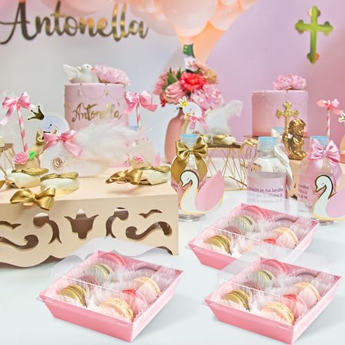 Ocmoiy Small Charcuterie Boxes with Clear Lids, 4 Inches, 50 Pack, Pink - color: Pink