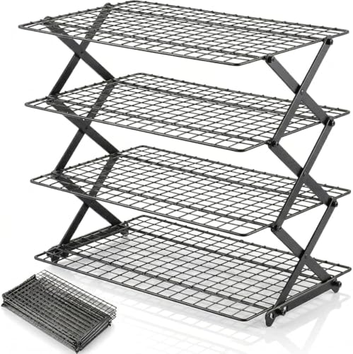 4-Tier Cooling Racks for Baking & Cooking,Collapsible,10" x 16.7"