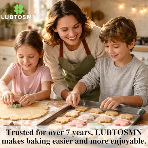 LUBTOSMN 10 Pcs Large Number Cookie Cutter Set with Word, Dishwasher-Safe