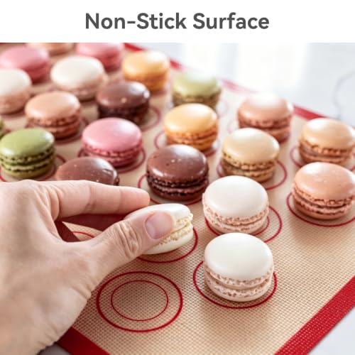 USLAI Macaron Silicone Baking Mats,18 x 13 Inch, 2 Pack - size: 18"L x 13"W