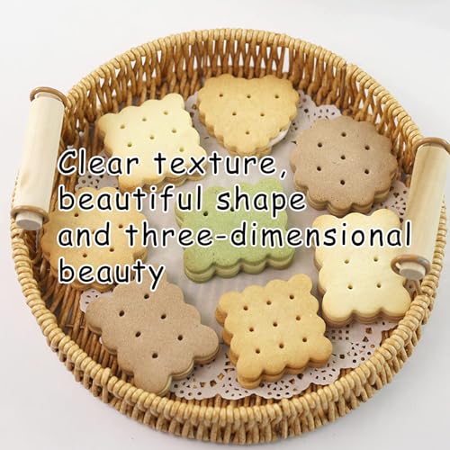 Triangle Circle Embossed Cookie Cutters 8Pcs 3D Raised Design Cookie Stamps - color: Raised Design Cookie Cutter