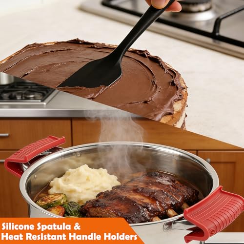 Double Boiler Pot Set 2.1QT & 3.0QT, Stainless Steel Chocolate Melting Pot - size: 2000ML+2800ML