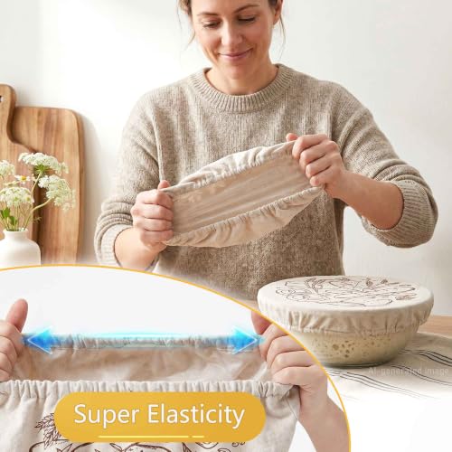 Elastic Bread Proofing Bowl Covers 2-Pack with Waterproof Liner - color: 10 Inch