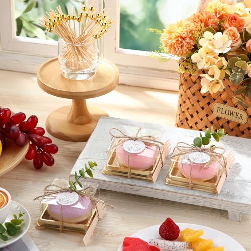 Honeydak 3.5 Inch Individual Cupcake Containers with Lids, Gold, 50 Sets - color: Gold