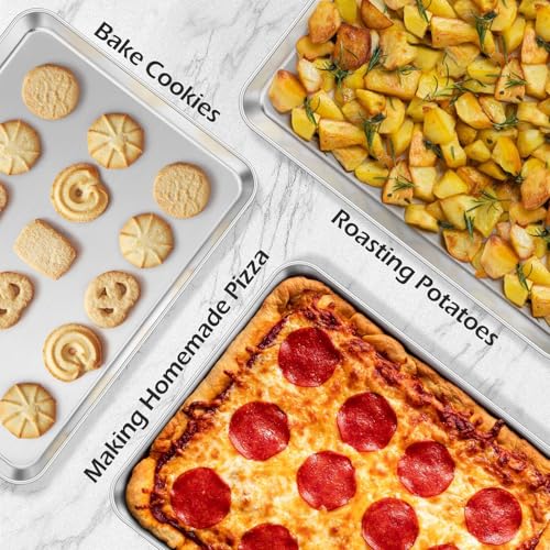 Leonyo Non-Toxic 10x8IN Small Stainless Steel Baking Sheet Pans - size: 10x8IN