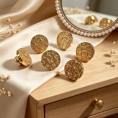 6-Piece Cute Wax Seal Stamp Set – Full-Coverage Pattern Collection with Solid Brass Heads & Wooden Handle – Kawaii Candy Cherry Butterfly Designs for Cards, Envelopes & DIY Crafts