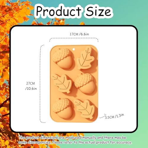 2 Pcs Fall Silicone Molds 3D Chocolate Silicone Mold Autumn Maple Leaf Hazelnut Acornshape Mold for Halloween Thanksgiving Chocolate Candy Cake Pan Baking Tray Cake Decoration - color: Styl 18