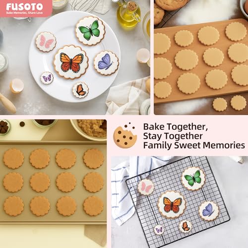 FUSOTO 6PCS Circle Cookie Cutter Set, Round Shaped, 1.5-4 Inch - color: Circle