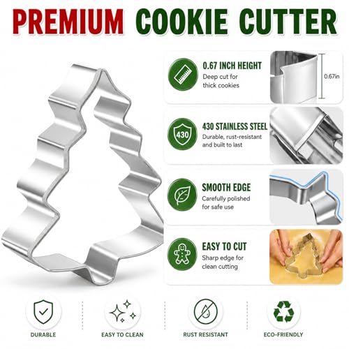 16 PCS Holiday Cookie Cutters,Stainless Steel Molds Cookie Cutters