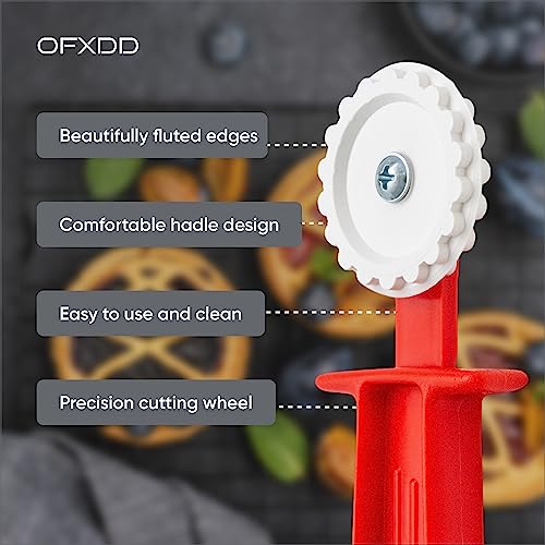 Pasta Cutter Wheel - Dough Cutter - Fluted Pastry Wheel Plastic - Roller Tool for Pasta, Ravioli with Plastic Handle, 6 Pcs, OFXDD