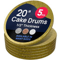 Round Cake Drum Board Gold Foil 20 Inch 1/2" Thick 5-Pack - color: Gold, size: 20"