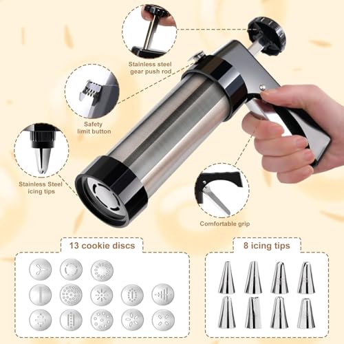 Cookie Press Gun Kit- Stainless Steel Cookie Shooter