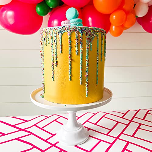 11-Inch White Melamine Cake Stand Pedestal Durable Plastic Dessert Display - color: White