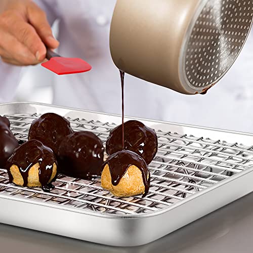 TeamFar Cooling Rack, 8.75”x6.25” Stainless Steel Baking Grid Wire Rack - size: 8.75 x 6.25-Inch